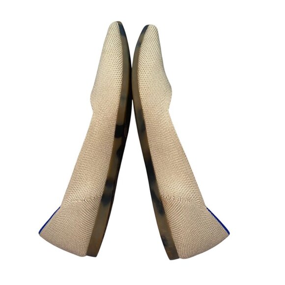 Rothy's Pointed Toe Flats Beige With Blue Trim Size 5 Womens Shoes VGUC - Picture 11 of 15